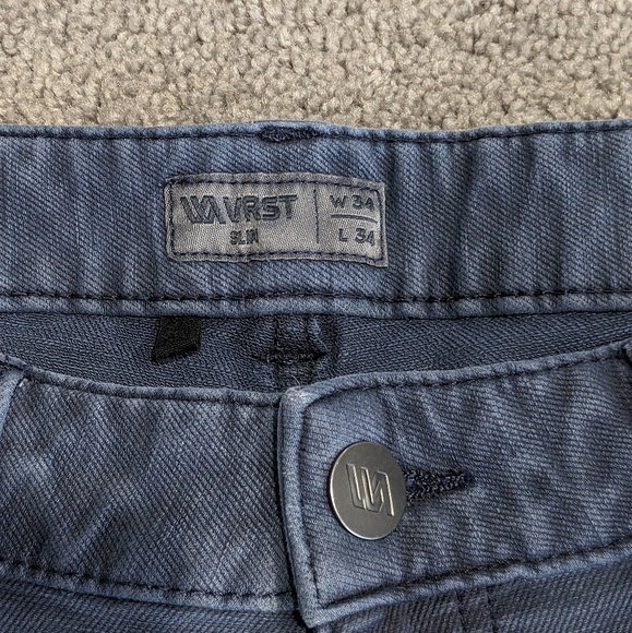 VRST Men's Blue Chino Slim Stretch Straight Pants Size 32x33 Blue Golf Denim - Picture 3 of 10